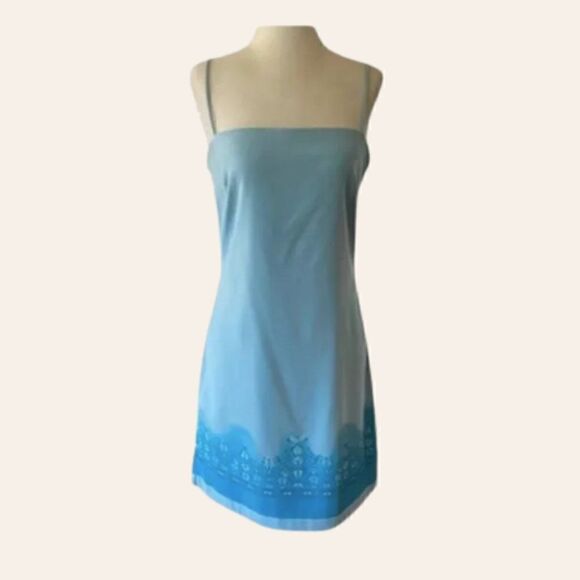 Vintage Rampage Turquoise Mini Spaghetti Strap Dress Size 9 Juniors - Picture 1 of 13